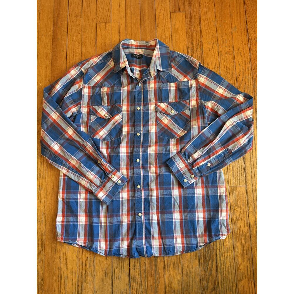 Double Pump Mens Plaid Western Large Snap Front LS